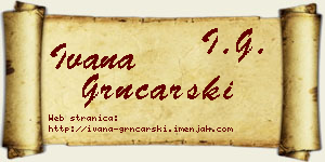 Ivana Grnčarski vizit kartica